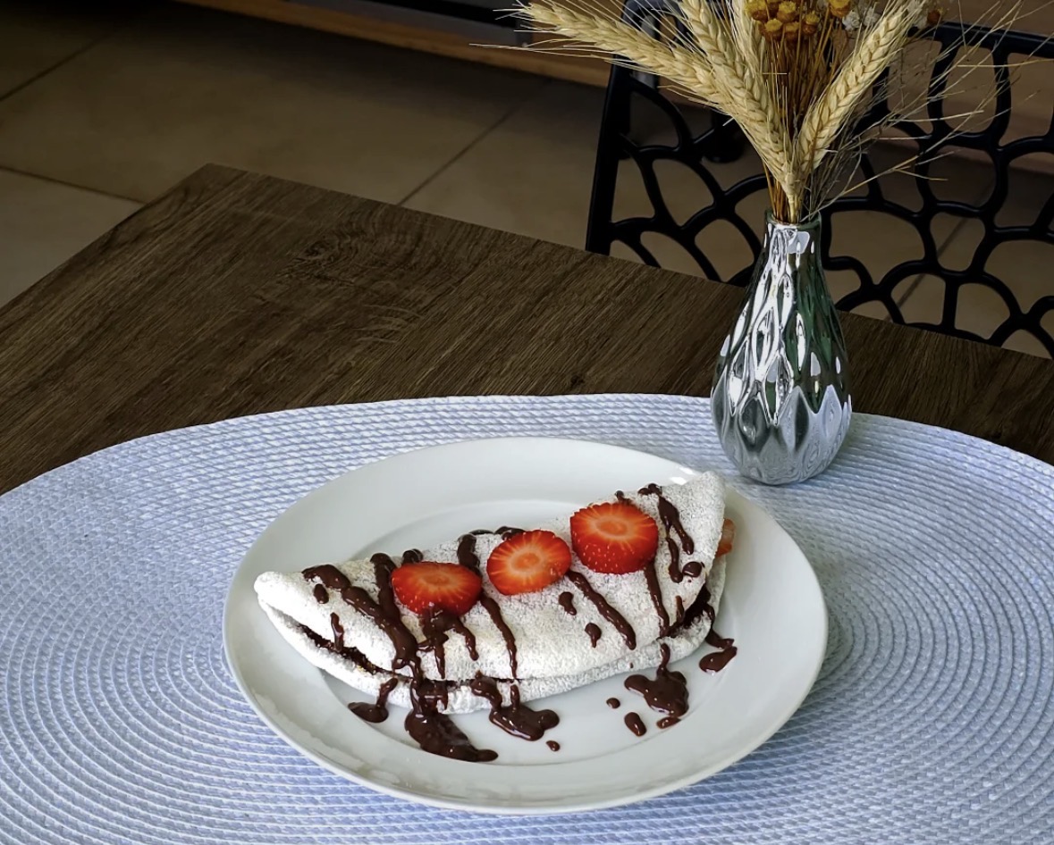 Tapioca de Nutella com morango